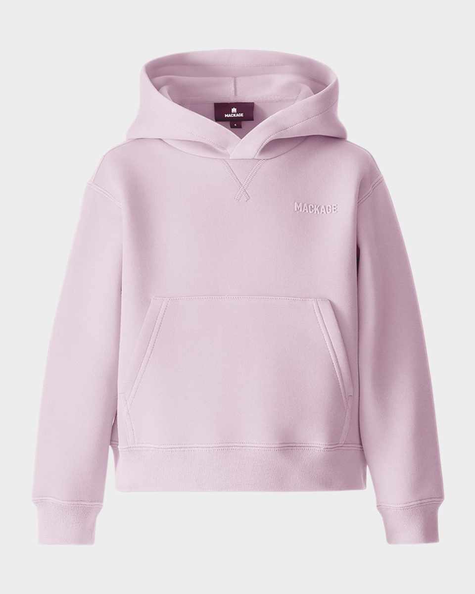 Kid's Dru Double-Face Jersey Logo Hoodie, Size 8-12